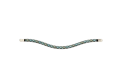 Stubben Bling Magic Tack Browband- Long Curved Mixed Crystals