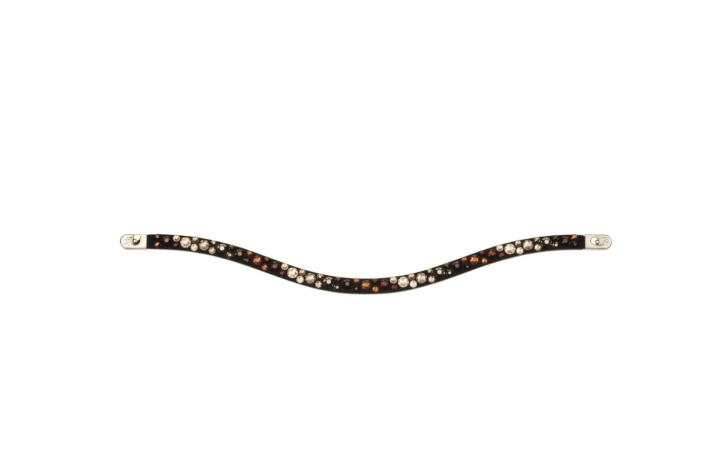 Stubben Bling Magic Tack Browband- Long Curved Mixed Crystals