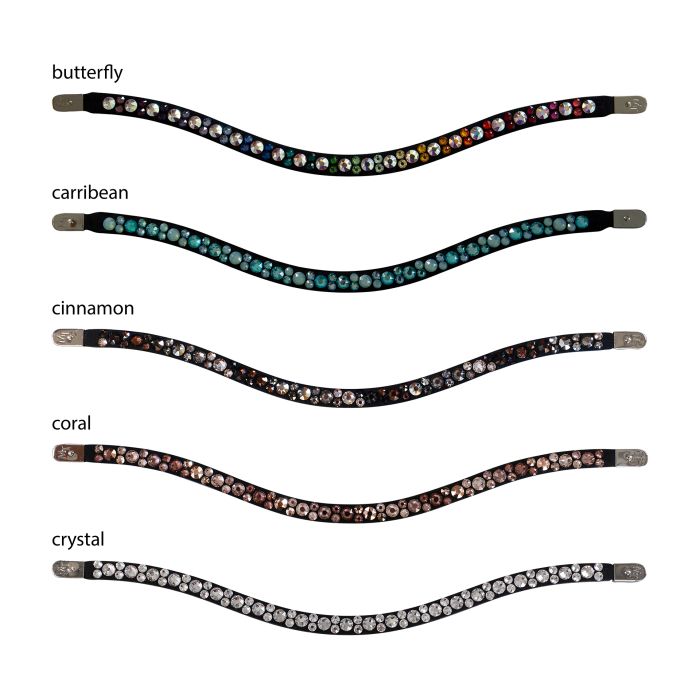 Stubben Bling Magic Tack Browband- Long Curved Mixed Crystals